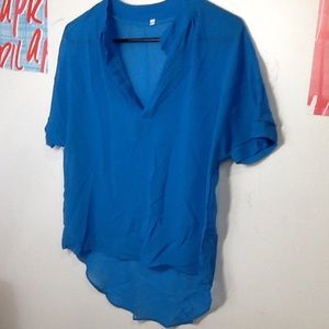 Blue chiffon shirt
